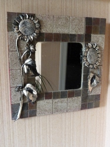 Ancien miroir tournesol - ancien, "tournesol"
