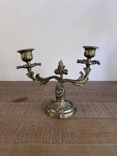 Ancien Chandelier  En Bronze/Laiton Style Louis XV - 2 Feux - Rocaille H17,5cm