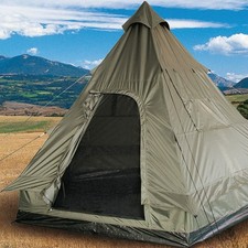 Pyramidenzelt Tipi Tente Olive Wigwam Armée de Groupe Pour 4 Personnes Indienne