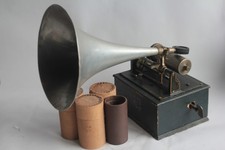 Phonographe à cylindre Pathé avec 22 cylindres en cire (72897)