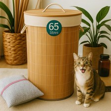 - panier a linge + filet linge - panier à linge 65 litres avec couvercle - co...