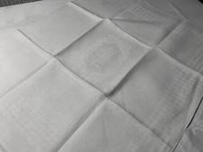 Linge Ancien Serviette De Toilette Damassé De Soie Inscription Toilette