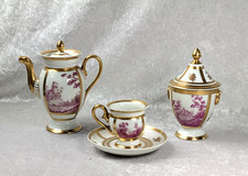 Service à café égoïste Porcelaine R.LETOURNEUR Limoges style Empire