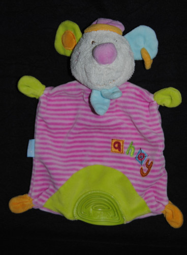 🐭Doudou plat souris rose