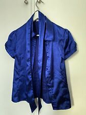 Chemise bleue nuit façon soie, très peu porté