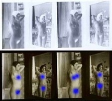 photo NEGATIF verre NU EROTIQUE  c.1920  / 6 x 13 cm / risque sexy nude 39