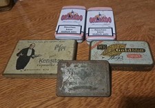 Lot de 5 boîtes Vintage en métal Thème Cigarette Tabac Cigare Pour Collection 