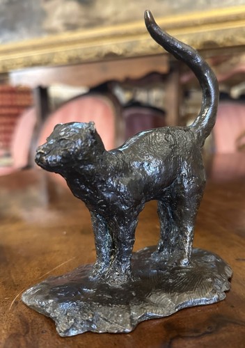 Sculpture bronze chat jean - bronze,