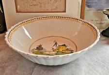 ANCIENNE COUPE  SALADIER EN  FAIENCE POLYCHROME DE NEVERS BELLE SONORITE