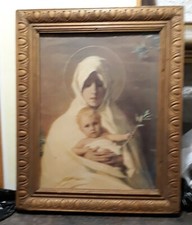 VIERGE A L'ENFANT  cadre34 x 43 cm- 