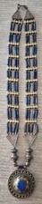 Ancien bijoux collier Lapis Lazuli Afghan en argent massif