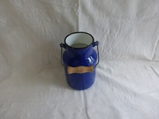 pot à lait en tôle émaillée,bleu, blanc