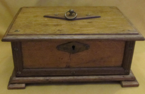 Ancien coffret bois chêne - coffret,