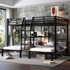 Metal triple bunk - bunk, queen