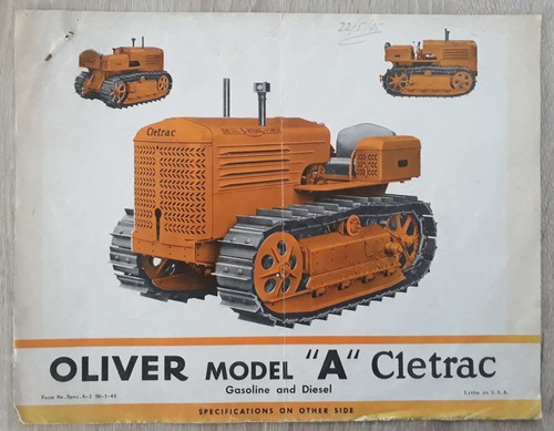 Oliver model cletrac - model,