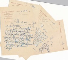 Frantz JOURDAIN à dramaturge et scénariste Henri Duvernois 4 lettres autographes