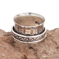 Bague toupie en argent pour
