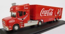 OXFORD DIECAST, SCANIA T CAB 4x2 avec remorque 2 Essieux  COCA-COLA Noël, éch...