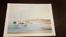  aquarelle signée MORLAINE Lithographie GOLF DU MORBIHAN 