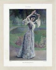 "ROBE DE DINER LOUIS XV" Planche originale entoilée publiée dans LES MODES 1902 