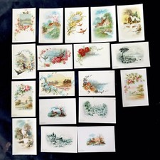 18 CHROMOS -CHOCOLATERIE D'AIGUEBELLE - PAYSAGE, OISEAUX ET FLEURS