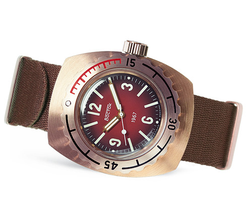 Montre bronze plongée - bronze,