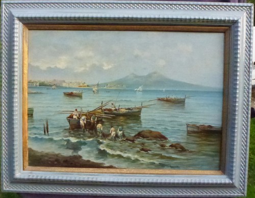 Tableau paysage vue naples - tableau, de