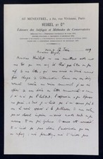 Léon DUROCHER, Poète - LETTRE AUTOGRAPHE SIGNÉE A Jacques HEUGEL, 1899