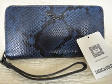 PORTEFEUILLE / COMPAGNON CUIR ZADIG & VOLTAIRE WILD NAVY NEUF ETIQUETTE