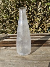 vase Leune en verre transparant degage a l'acide decor chataignes no daum galle
