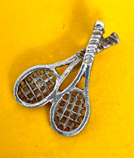 1) TENNIS RACKETS 0,6 g - 1,5 cm Vintage sterling silver bracelet charm