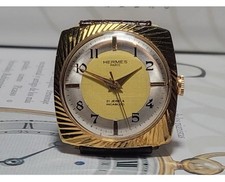 RARE BELLE MONTRE HOMME HERMES PARIS INCABLOC CARRÉE MÉCANIQUE PLAQUÉE OR SWISS