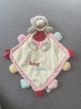 Doudou Plat Lapin Rose Super