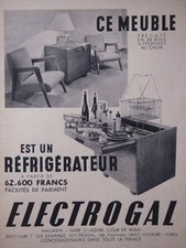 PUBLICITÉ DE PRESSE 1950 MEUBLE RÉFRIGÉRATEUR ELECTROGAL - ADVERTISING