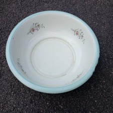 Ancienne Grande Bassine Cuvette Émaillée Décors Florale Vintage Signe