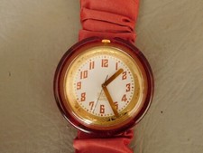 SWATCH MONTRE BRACELET POP ELASTIQUE ROUGE DOREE MELANGE PWK197 FEMME WATCH