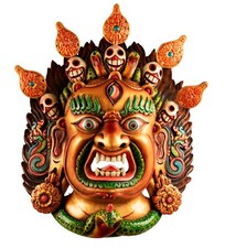 Masque Mahakala Tibétain -Dharmapala  53cm & 3kg300 Danse Cham Bouddhiste #5310