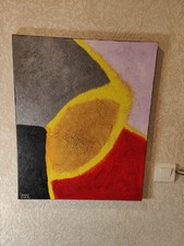 Tableau peinture Toile 62x50 art abstract abstrait  painting french contemporain