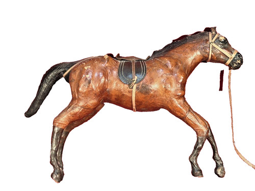 Ancien jouet cuir cheval - en, ,