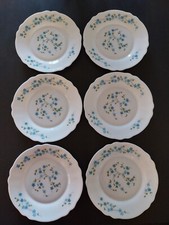 Vintage Arcopal Français Lot 6 Assiettes à Dessert  modèle Myosotis Véronica