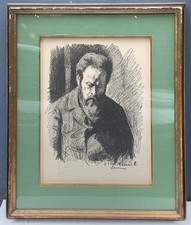 Gravure Lithographie Portrait d’Édouard Manet Maximilien Luce (1858-1941) 1889