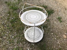 Ancien petit bar de jardin portatif desserte en métal design début 20ème