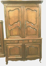 Buffet 2 corps en chêne massif Bahut 2 corps en chêne marqueté de bois clair