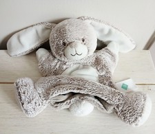 Tex doudou lapin marionnette chiné marron