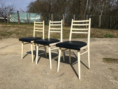 Chaises vintage blanc et - 3, 50