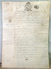 MANUSCRIT ANCIEN 1748, ABBESSE DE MONTMARTRE, ACTE ABBAYE, PARCHEMIN