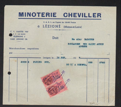 Lezigne moulin farine - (49), /