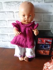 vêtements POUPON COROLLE 36  40  42 cm  NEUF pantalon large pull long fait main