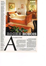 PUBLICITE ADVERTISING  1981   ROCHE & BOBOIS   lit en merisier massif
