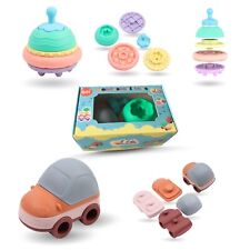 Jouet d'Eveil Montessori Set de Jeux Educatifs - Voiture + OVNI Empilables